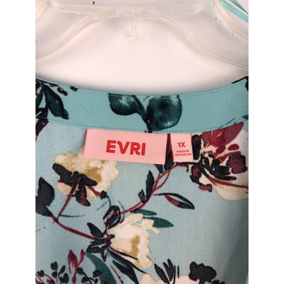 EVRI Floral Kimono Jacket Open Front Size 1X Feminine 3/4 Sleeves - Picture 4 of 9